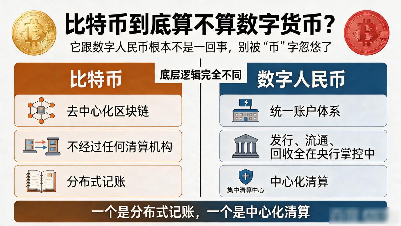 比特币到底算不算数字货币？它跟数字人民币根本不是一回事，别被"币"字忽悠了